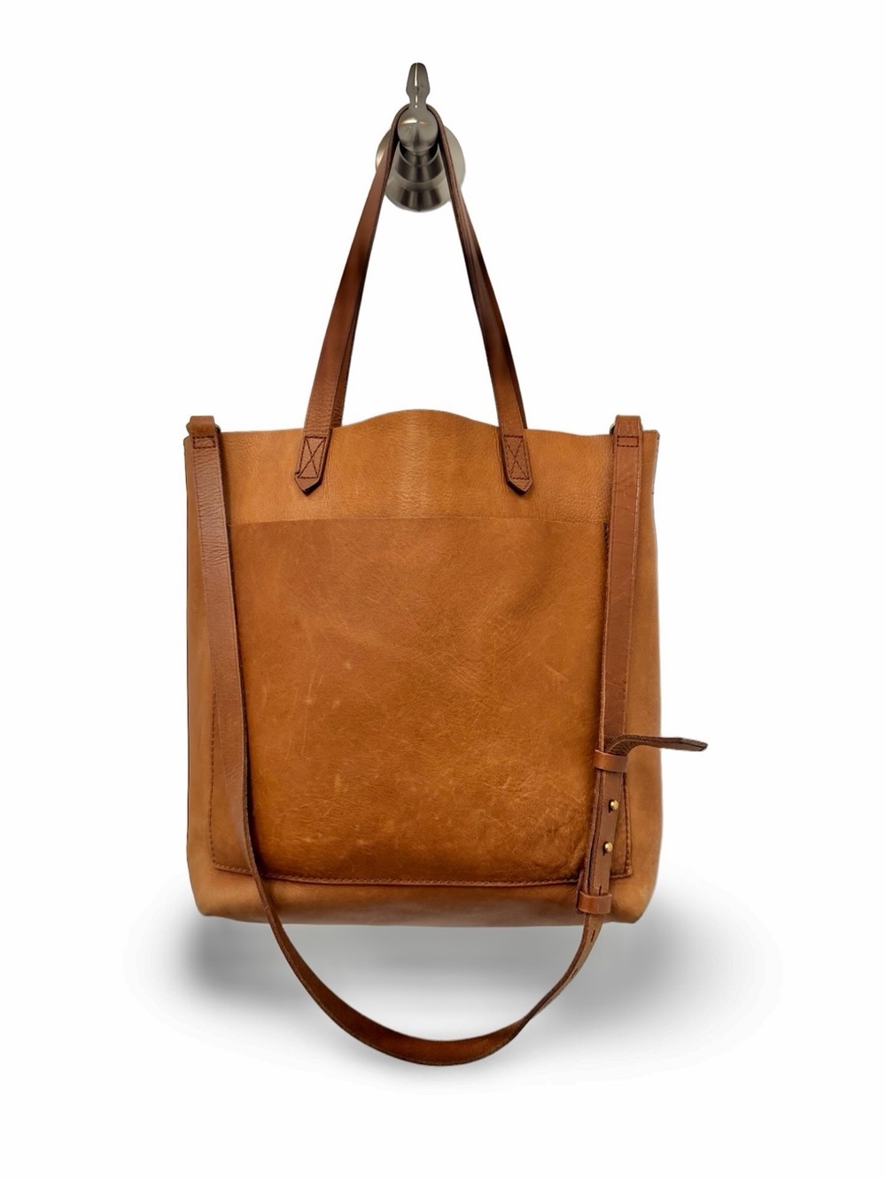 Madewell The Medium Transport Tote Leather Crossbody English Saddle Brown